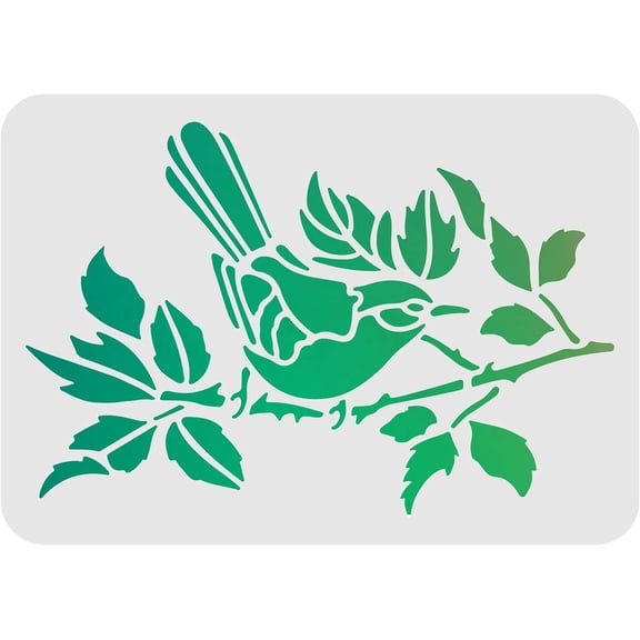 Bird Tree Branches Stencils Wall Decoration Template 29.7x21cm/11.6x8.3 inch Plastic Bird Drawing Painting Stencils Rectangle Reusable Stencils for Painting on Walls Furniture Crafts for DIY