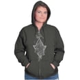 thumbnail image 1 of Bird Triangle Rose Floral Spiritual Zip Hoodie Sweatshirt Women Brisco Brands M, 1 of 6