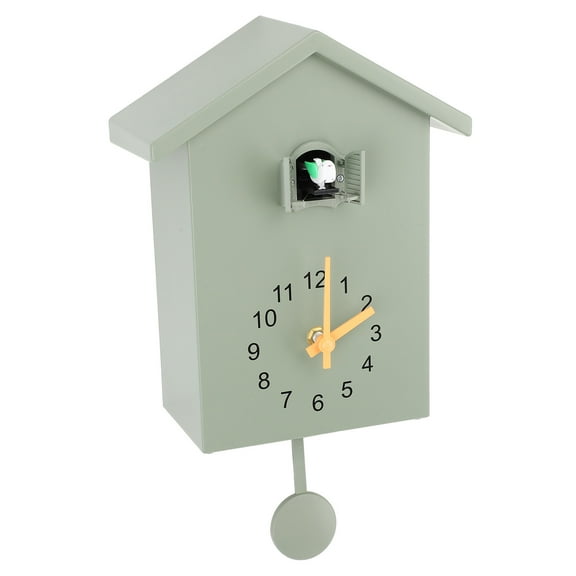 Bird Wall Clock Bird Voice Call Bird House Pendulum Wall Hanging Clock for Office Bedroom Living Room