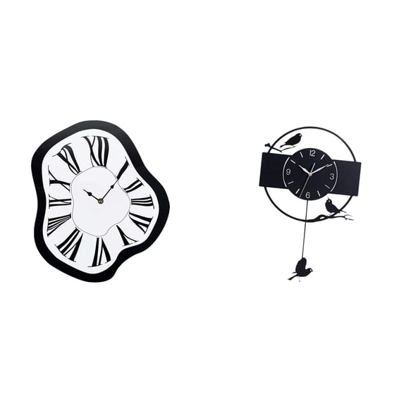 Bird Wall Clock Distorted Clocks Modern Acrylic Material for Office Study Shop Display Cabinet