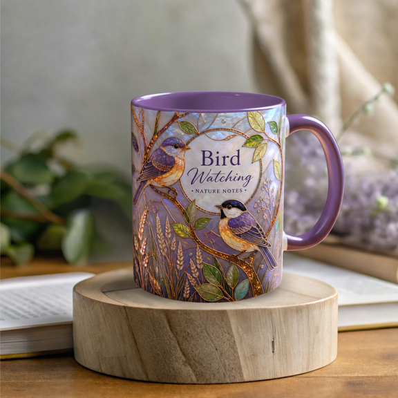 Bird Watching Mug Nature Birds Coffee Cup Gift for Bird Lovers and Backyard Birders