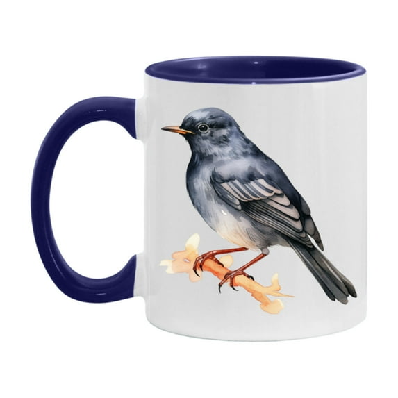 Bird Watching Mug, Slaty Backed Nightingale Thrush Song Bird Mug, 11oz or 15oz White Ceramic Coffee Mug Gift for Bird Watchers