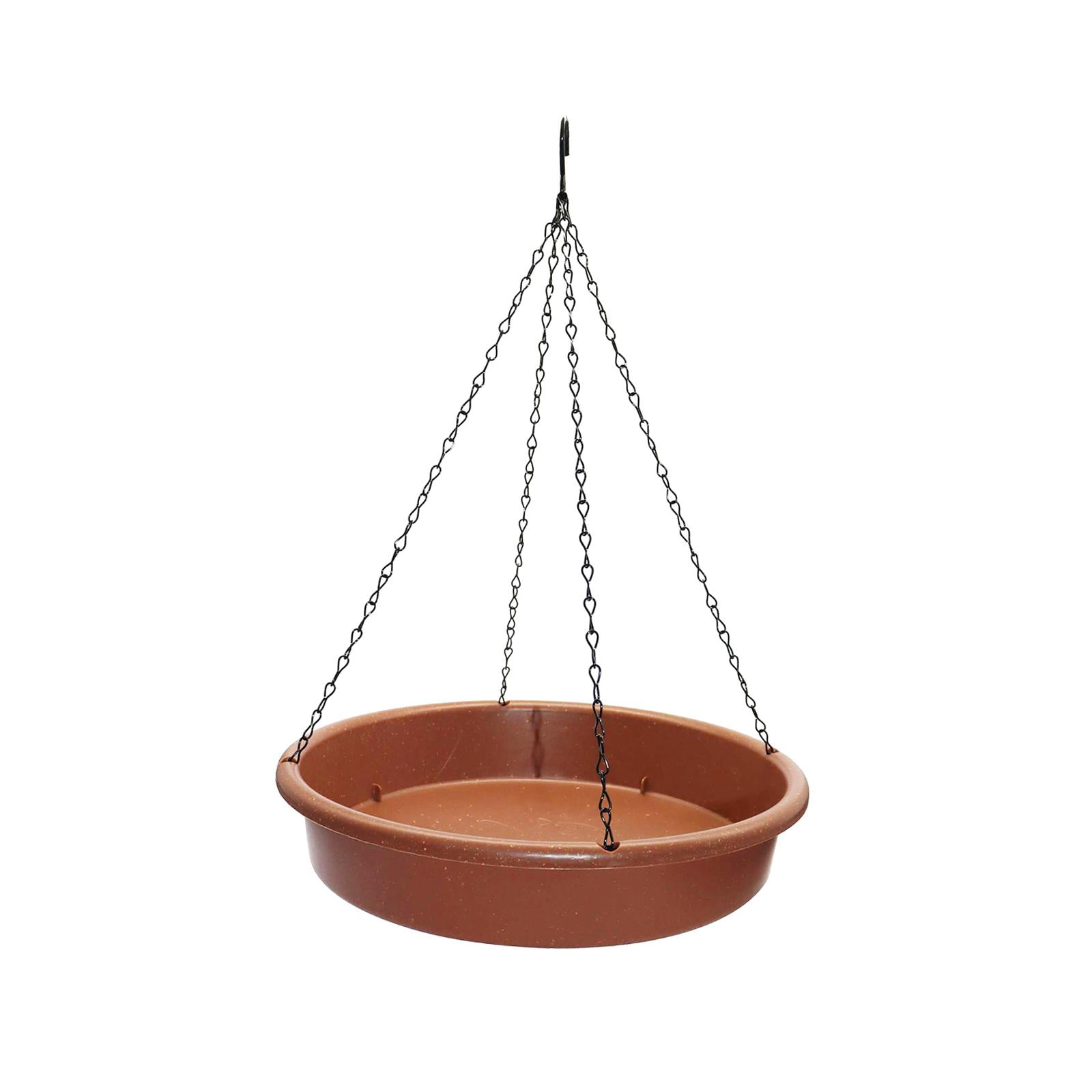 Bird Waterer with Metal Hooks, Hanging Bird Bath and Chain, Bird Water Bowl, Bird Feeder for Outdoor Patio Tree Parrot