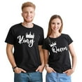 thumbnail image 1 of King and Queen Matching Shirts His Her Couples Shirt Men's Women T-Shirts Set Valentine's Day Birth Days., 1 of 10