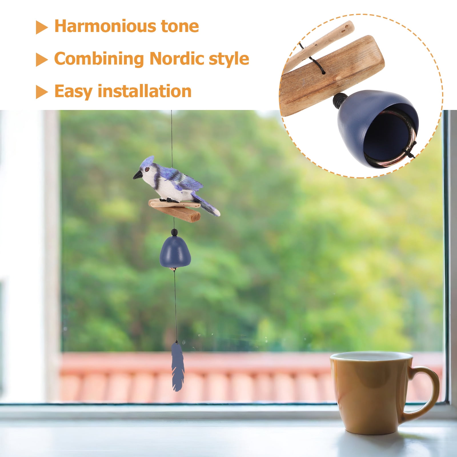 Bird Wind Chime: Outdoor Wind Chime - Artistic Bell-Shaped Hanging Decoration For Garden Porch And Yard - Bell Decoration For All Seasons