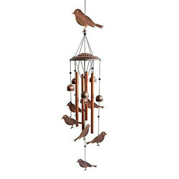 Bird Wind Chimes With With Aluminum Angel - Inspired Design With Bells And Cherubs, Perfect For Indoor Outdoor Decoration And Soothing Sound Experience