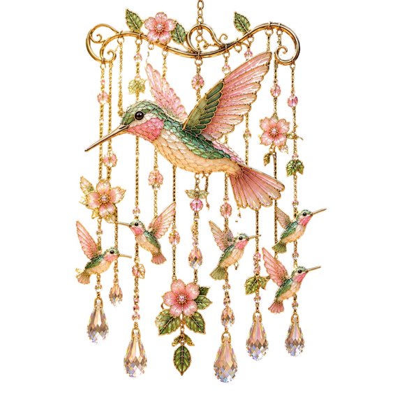 Bird Wind Chimes with Crystal,Wind Chimes for Outside for Window Garden Decor Sympathy Memorial Gifts, Acrylic A