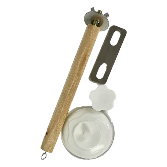 Bird Window/Bath/Car/Travel Perch Stand with Suction Cup for Small and Medium Bird Parrot Parakeet Cockatiel Conure Budgie Lovebirds (Simple Wood Perch)