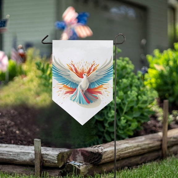 Bird Wings Feathers Fire Garden Flag 18" x 12.5" Double Sided Yard Lawn Outdoor Decor Small Yard Flags