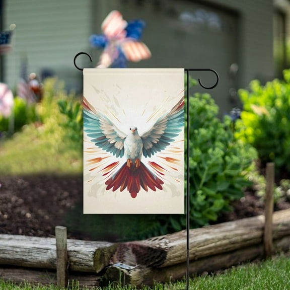 Bird Wings Feathers Garden Flag Double Sided Outdoor Banners for Courtyard Outdoor Lawn Farmhouse Holiday Decorations