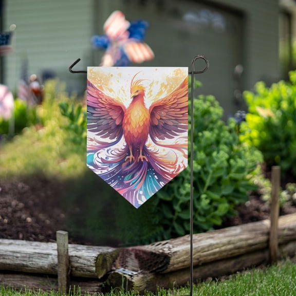 Bird Wings Phoenix Colorful Garden Flag 18" x 12.5" Double Sided Yard Lawn Outdoor Decor Small Yard Flags