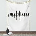 thumbnail image 1 of Bird on a Wire Tapestry, Monochrome Simplistic Artwork with Big Little Avian Animal, Wall Hanging for Bedroom Living Room Dorm Decor, 40W X 60L Inches, Charcoal Grey and White, by Ambesonne, 1 of 5