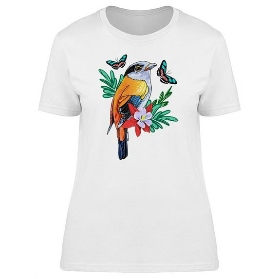 Bird With Butterfly T-Shirt Women -Image by Shutterstock, Female Small
