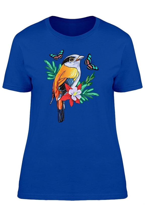 Bird With Butterfly T-Shirt Women -Image by Shutterstock, Female Small