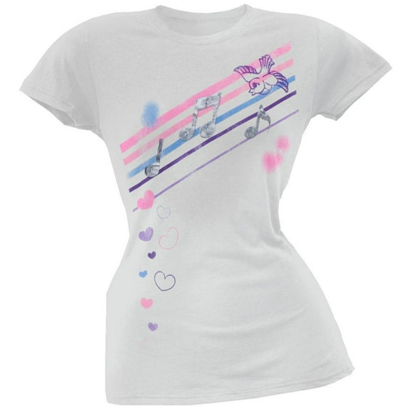 Bird With Musical Notes Juniors T-Shirt