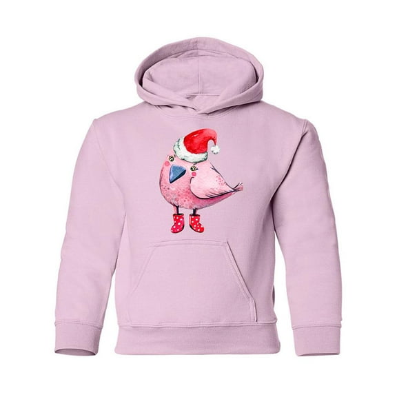 Bird With Santa Hat Hoodie Juniors -Image by Shutterstock, x-Large