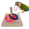 thumbnail image 1 of Bird Wooden Platform Plastic Ring Tabletop Toys Intelligence Development Chew Puzzle Toy Pet Bird Supplies for Parrots Parakeets Budgie Australian Parrot Small Birds, 1 of 11