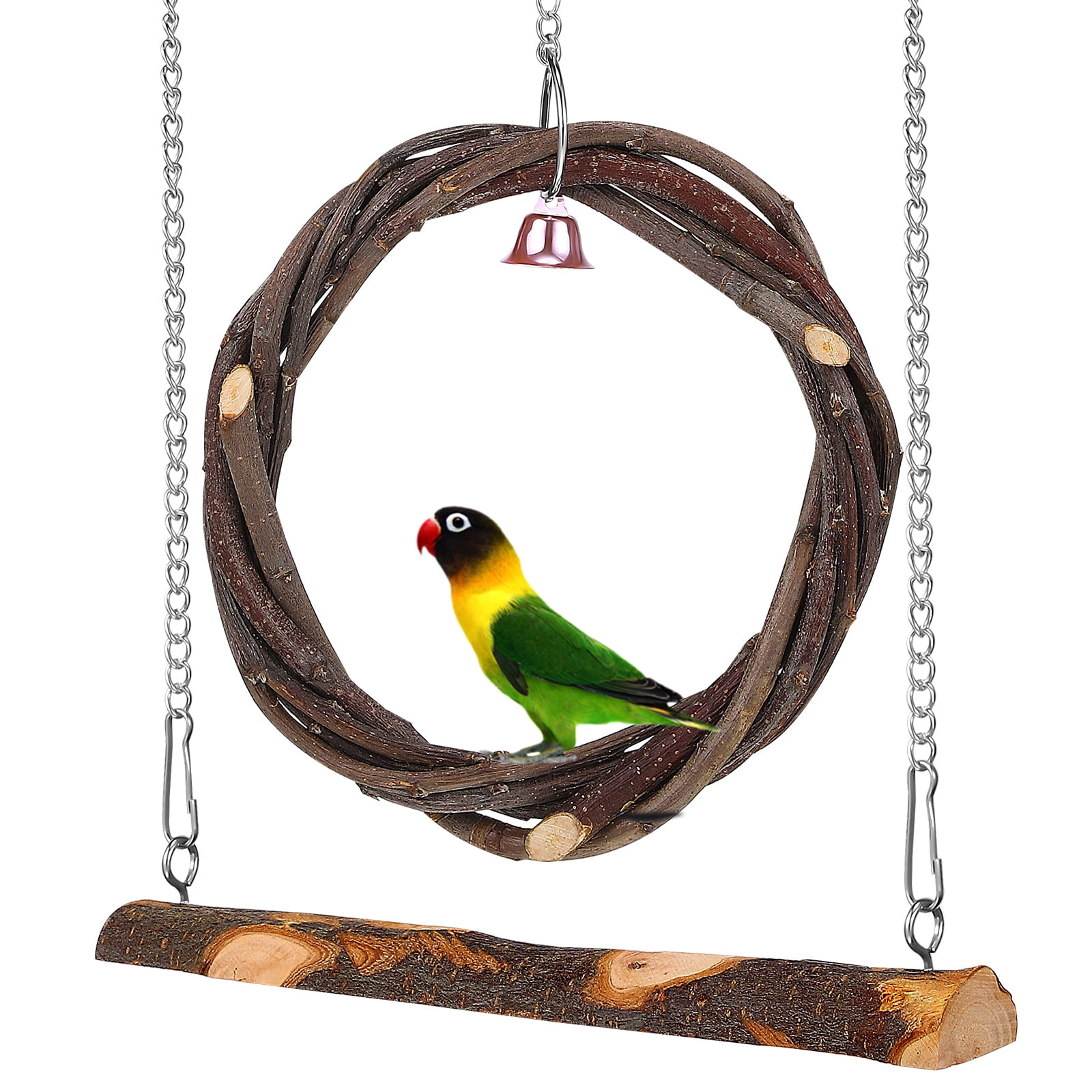Bird Wooden Swing Swings for Small Birds Toy Parrot Parakeet Parakeets