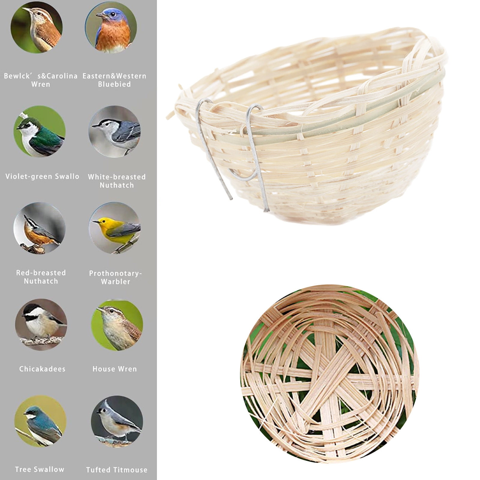 Bird Woven Cage Accessories for Parrot Budgie Lovebird Pet Bird Natural ...