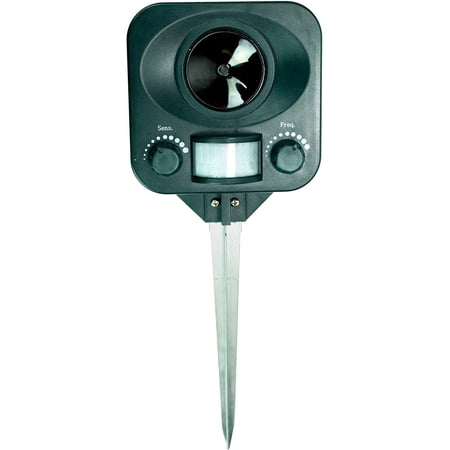 Bird-X Inc Solar-Powered Ultrasonic Electronic Pest Repellent Stake