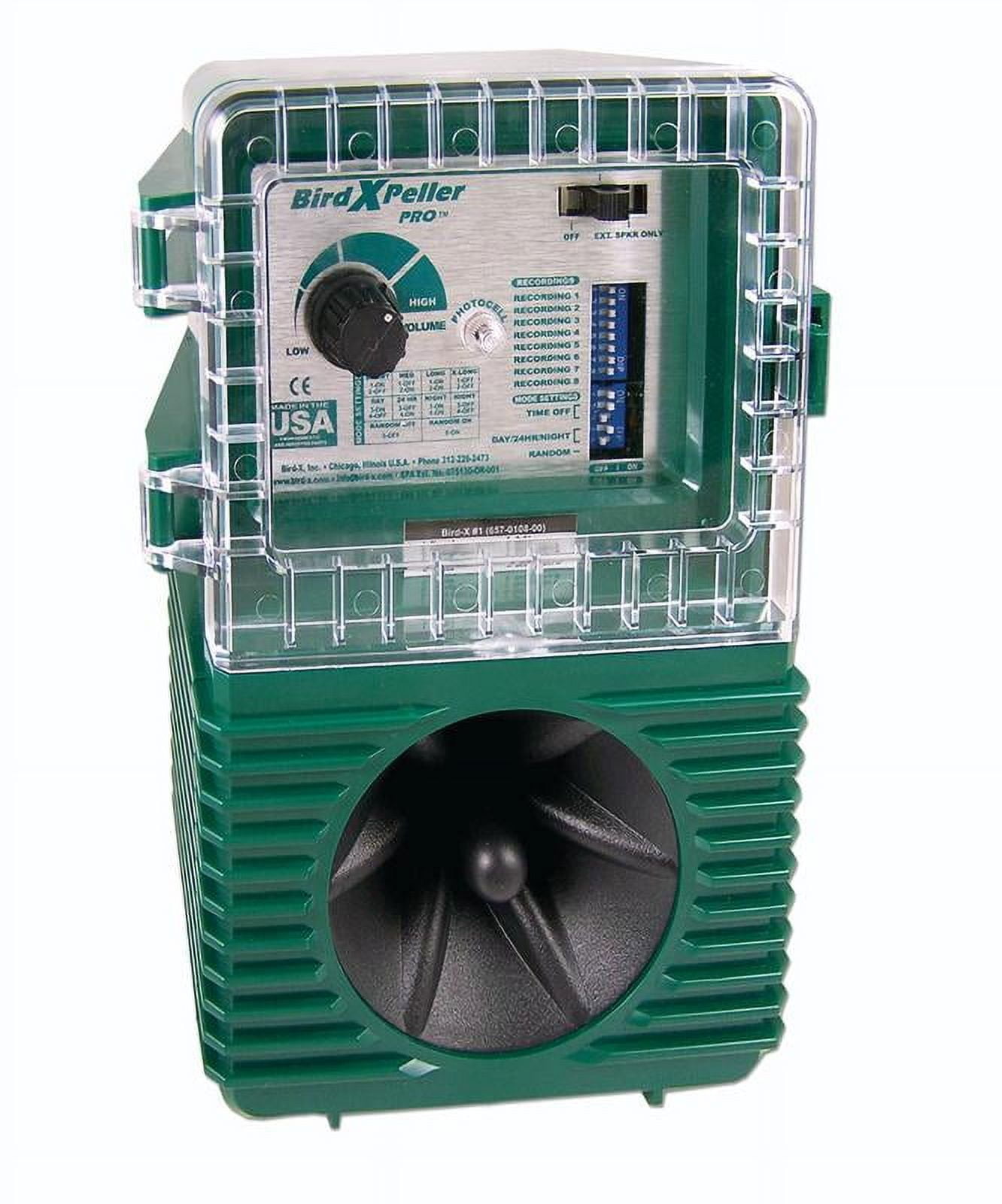 BIRD-X Bird X Peller PRO Electronic Sonic Bird Repeller Bird Repellent Pigeons Starlings Sparrows Seagulls One Acre Coverage