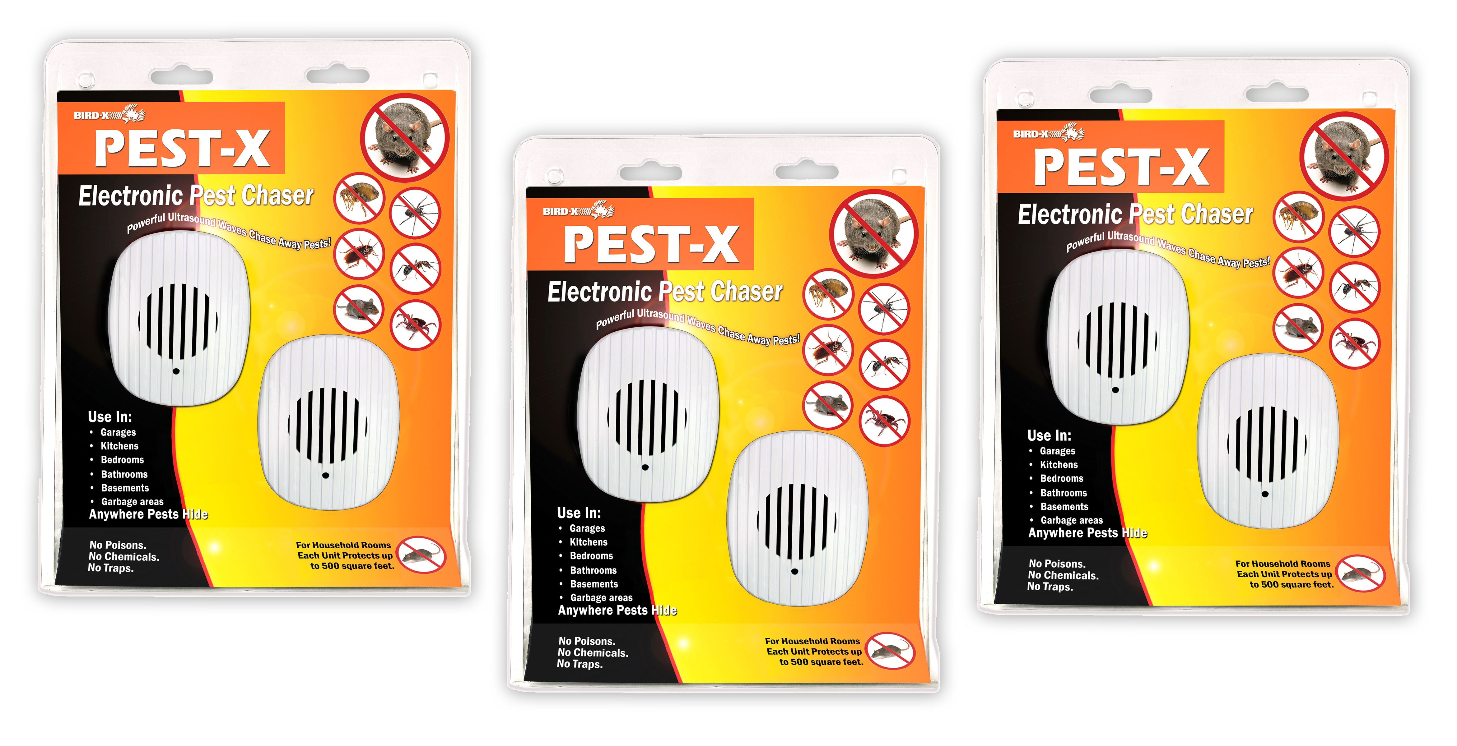 Bird-X Pest-X Ultrasonic Pest Repeller 6-PACK Repel Rodents Rats Mice Insects Ants Spiders Cockroaches Scorpions