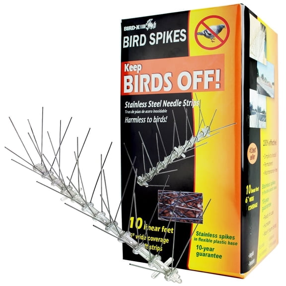 Bird-X STS-10-R Stainless Bird Spikes 10 foot Kit 2 Pack