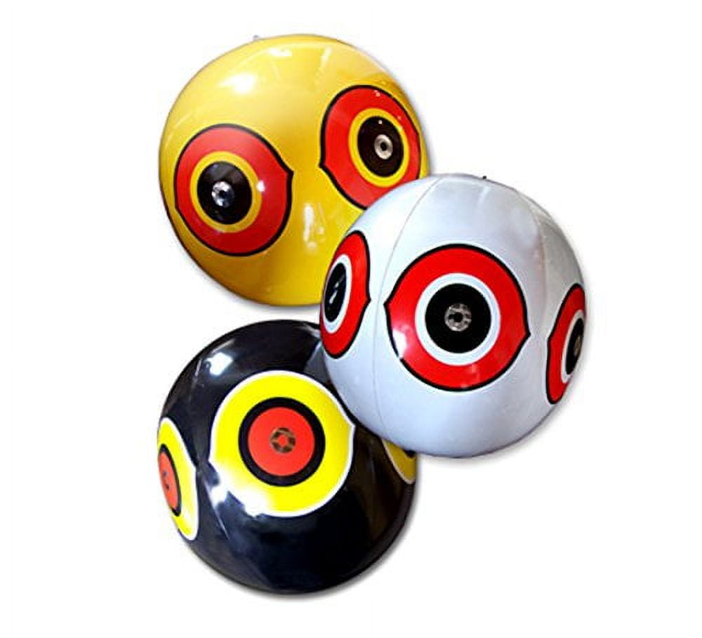 Bright Yellow, Black, and White Vinyl Bird Repellent Balloons