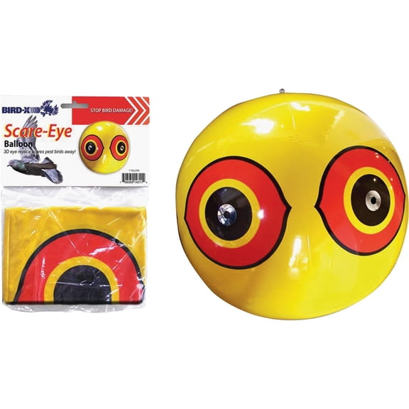 Bird-X Scare-Eye Bird Repellent Predator Eyes Balloon, Yellow