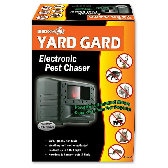Bird-X YG Yard Guard Electronic Pest Chaser, Coverage Up To 4000 SqFt, Each