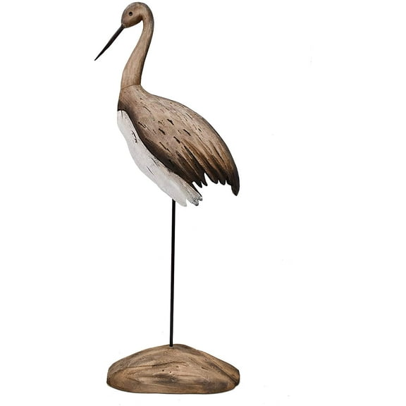 Bird Yard Garden Stake Decorative Crane Yard Stake, Crane Garden Decor Wood Yard Art Decor Outdoor Garden Decoration for Patio Porch Lawn Pathway Backyard (L)