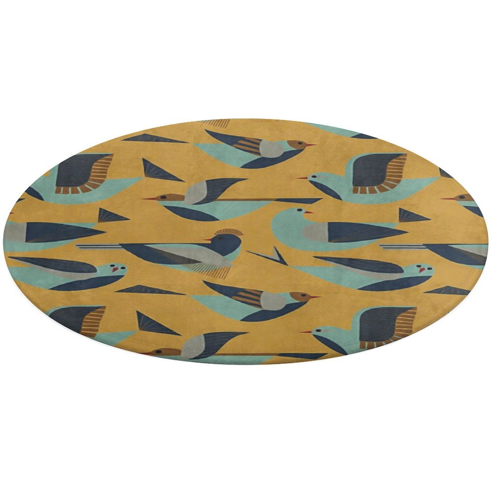 Bird Yellow Bath round rugs Mats Door Mat Non Slip Absorbent Bathroom