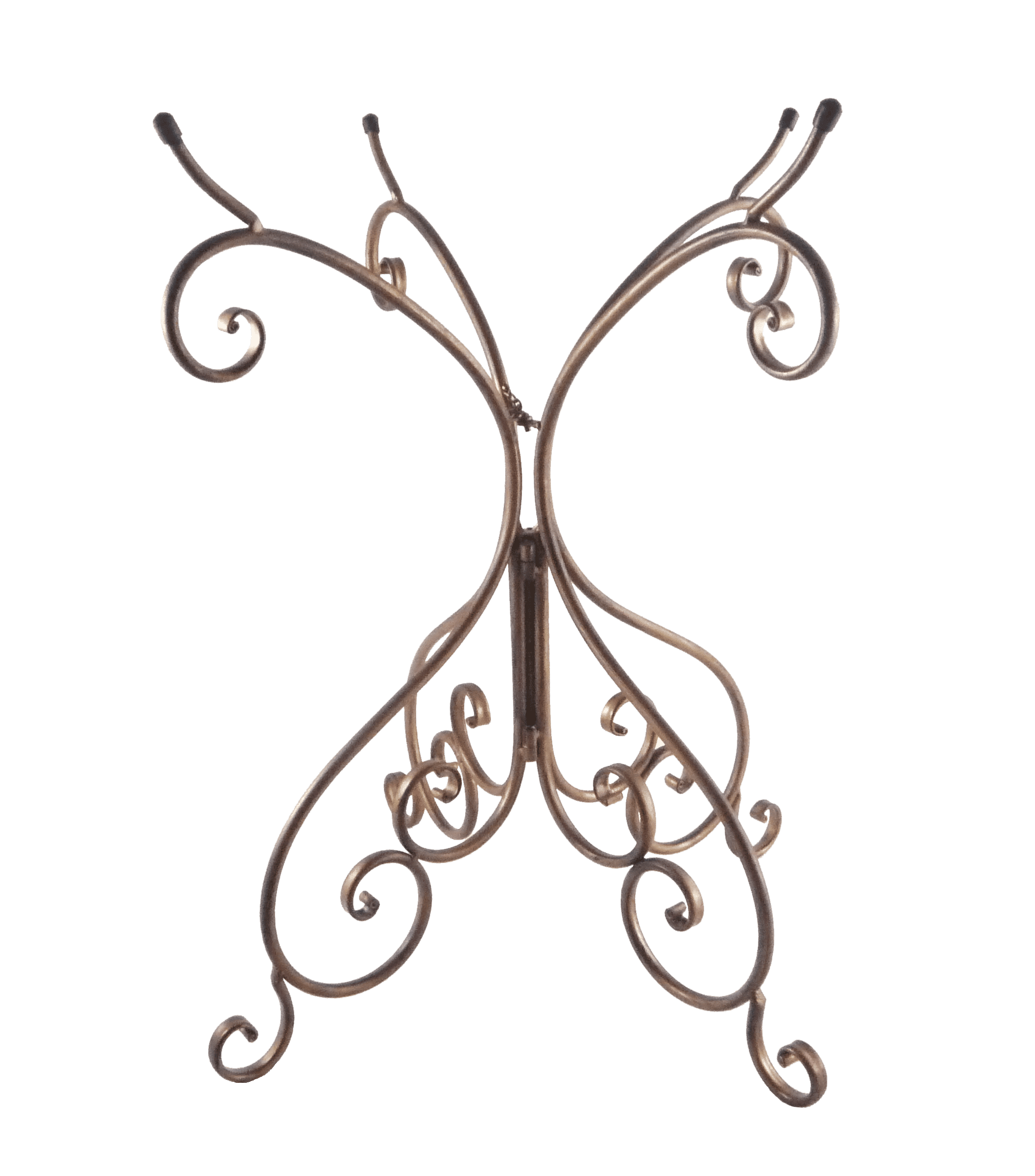 Antique Bronze 25" Metal Birdbath Stand with Scroll Design