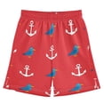 thumbnail image 1 of Bird and Boat Anchor Pattern Athletic Shorts Breathable with Comfort Fit Drawstring Casual Sweatshorts Small, 1 of 9