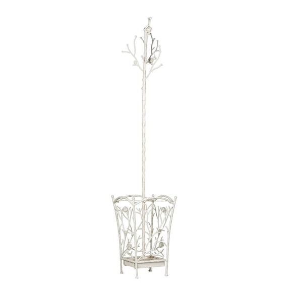 Southern Enterprises Bird And Branch Hall Tree-Finish:French Vanilla,Material:Metal,Size:13.25"W x 13.25"L x 69.5"H