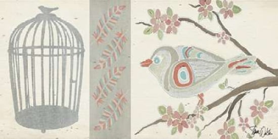 Bird and Cage Two Canvas Art - Shanni Welsh (10 x 20)