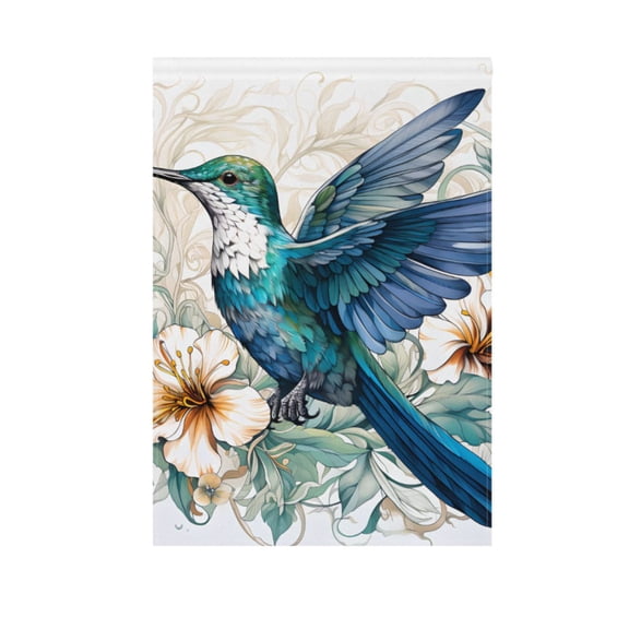 Bird and Lily Flower Garden Flag House Banner 12" x 18" Double Sided Outdoor Yard Decoration