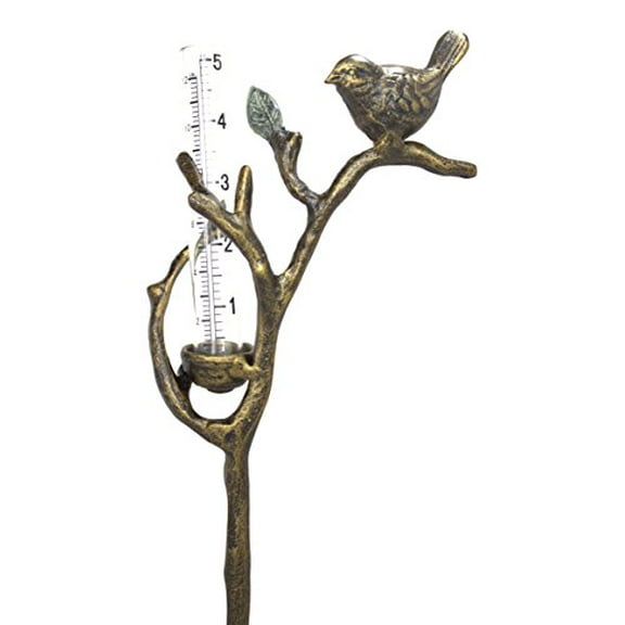 Bird and Nest Rain Gauge on Stand