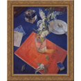 thumbnail image 1 of Bird cherry in a glass 20x24 Gold Ornate Wood Framed Canvas Art by Petrov Vodkin, Kuzma, 1 of 2