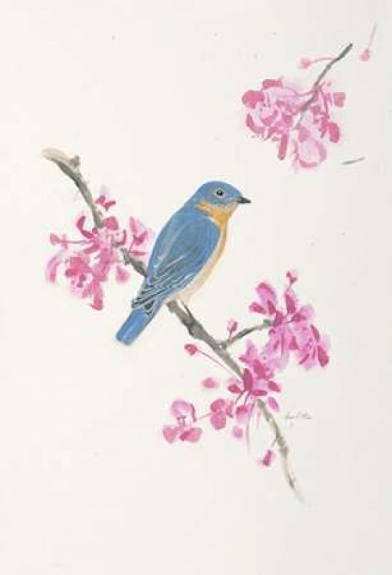 Bird in Blue Canvas Art - Arnie FISK (20 x 28)