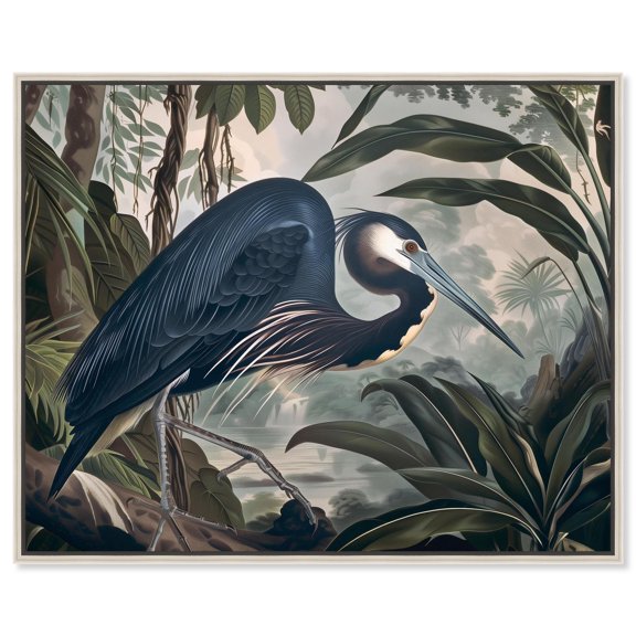 Bird in Fauna II Canvas Print Landscape Art by Art Remedy, Silver Frame, 30 x 24