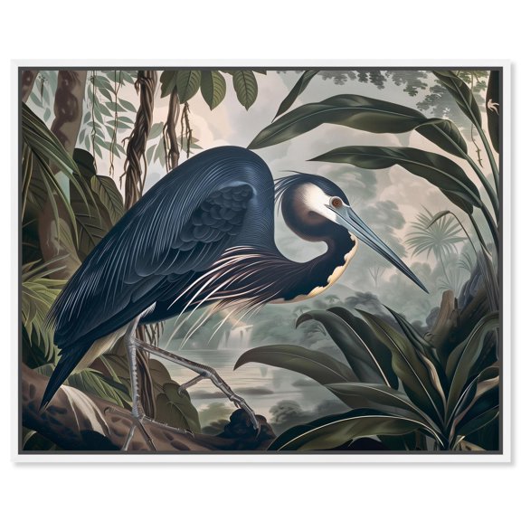 Bird in Fauna II Canvas Print Landscape Art by Art Remedy, White Frame, 20 x 16