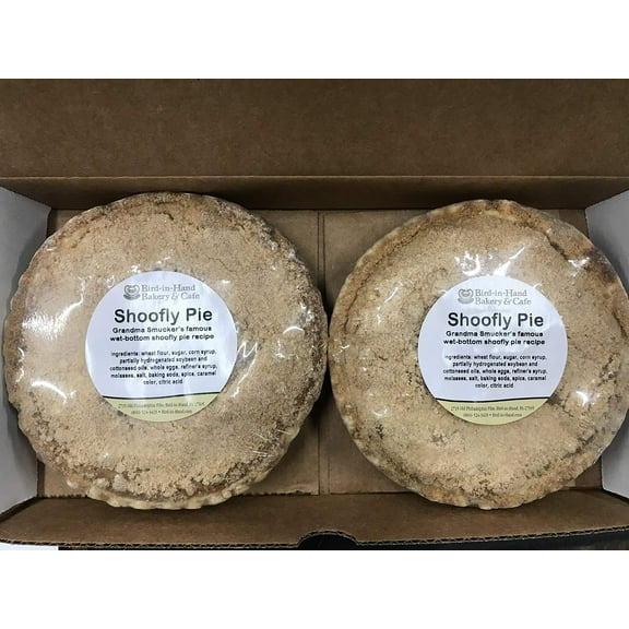 Bird-in-Hand Smucker Bakery Homemade, Wet-Bottom 6" Shoofly Pie Pack of 2