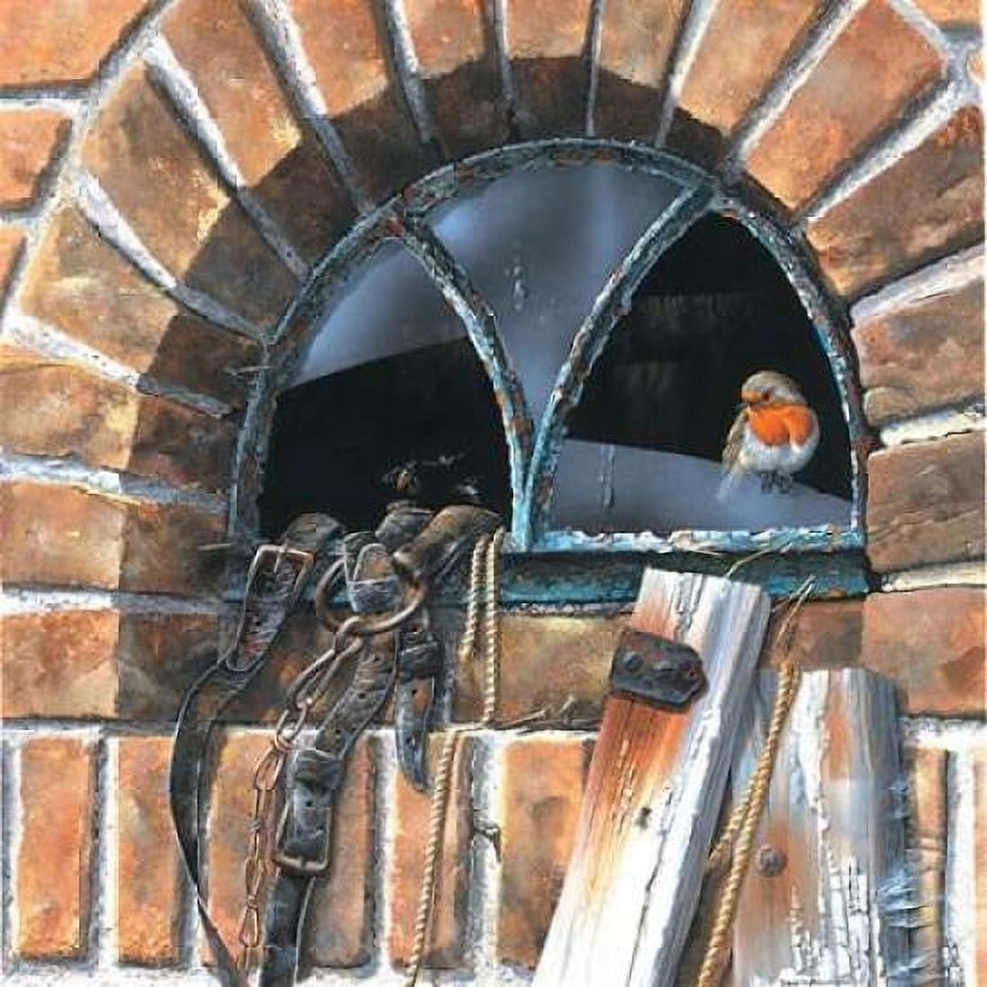 Bird in window Canvas Art - Jan Weenink (24 x 24)