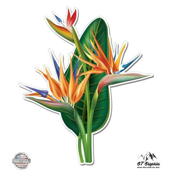 Bird of Paradise Flower - 3" Vinyl Sticker - For Car Laptop I-Pad Phone Helmet Hard Hat - Waterproof Decal