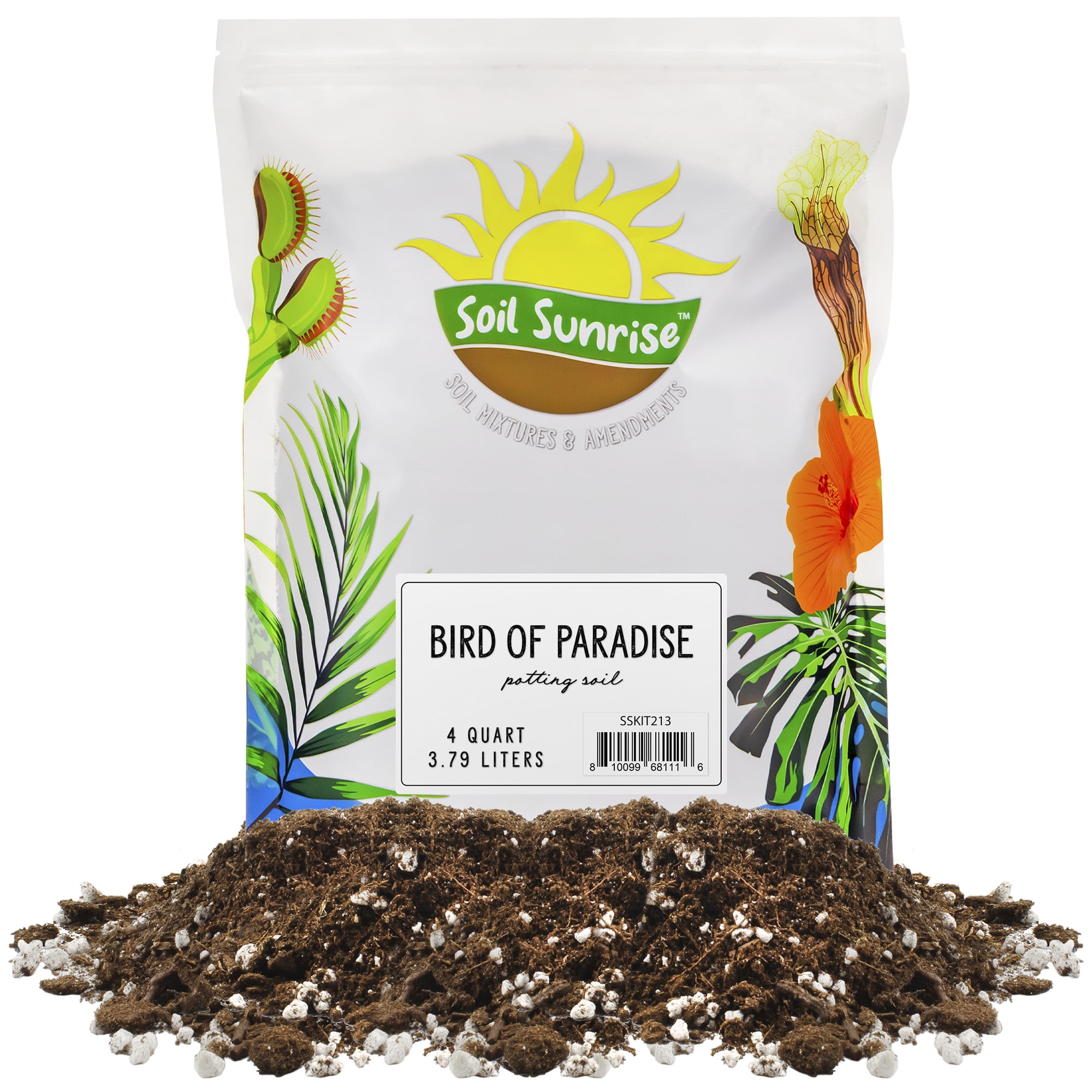 Bird of Paradise Potting Soil Mix (4 Quarts), All Natural Mix for Indoor / Outdoor Container