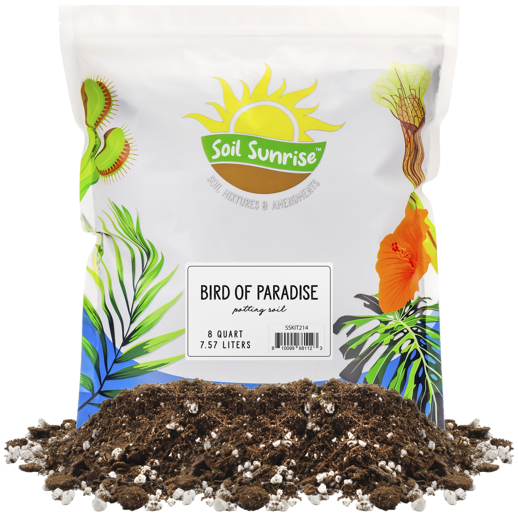 Bird of Paradise Potting Soil Mix (8 Quarts), All Natural Mix for Indoor / Outdoor Container Tropical Plants