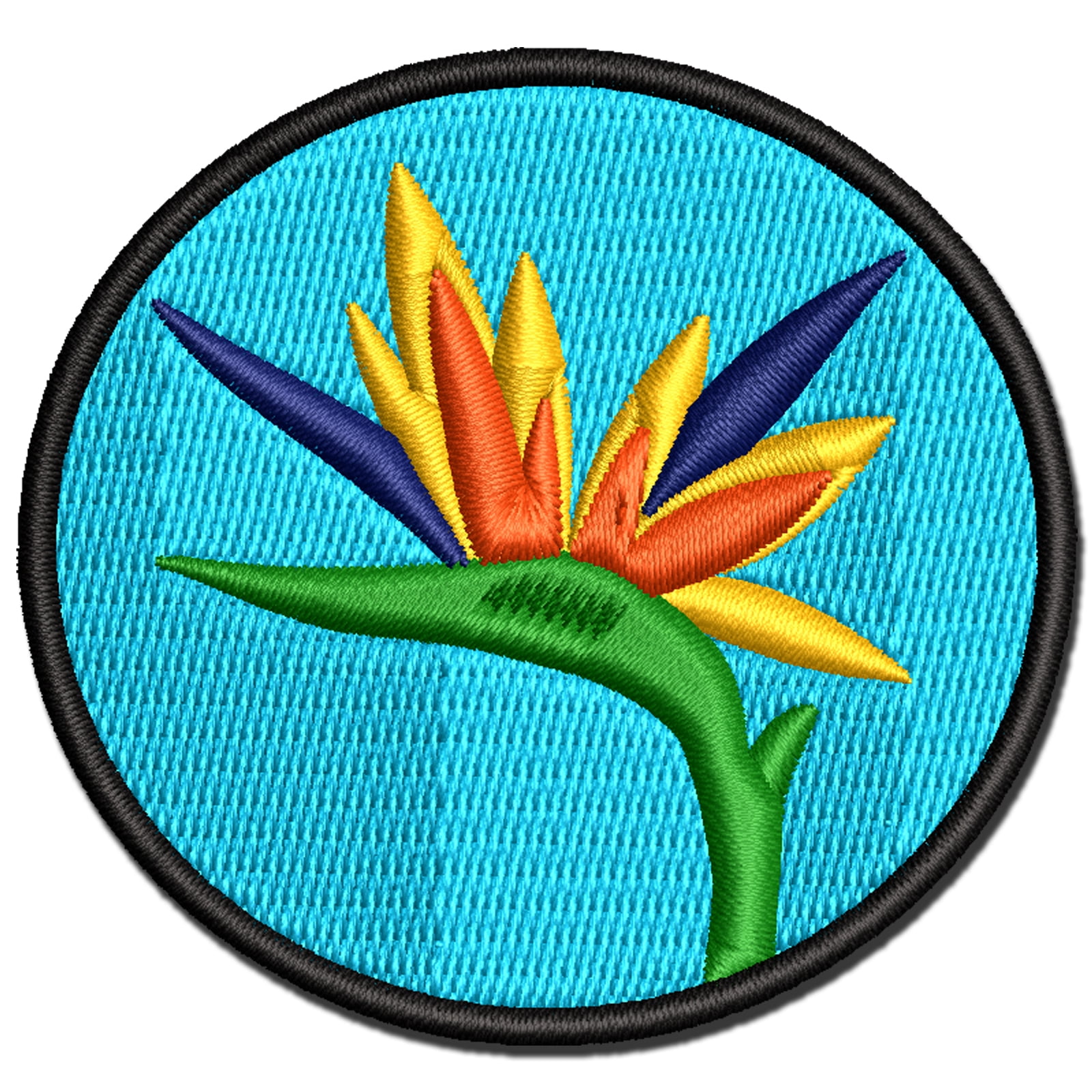 Bird of Paradise Tropical Flower Flora Applique Multi-Color Embroidered Iron-On Patch - 3.5 Inch Large