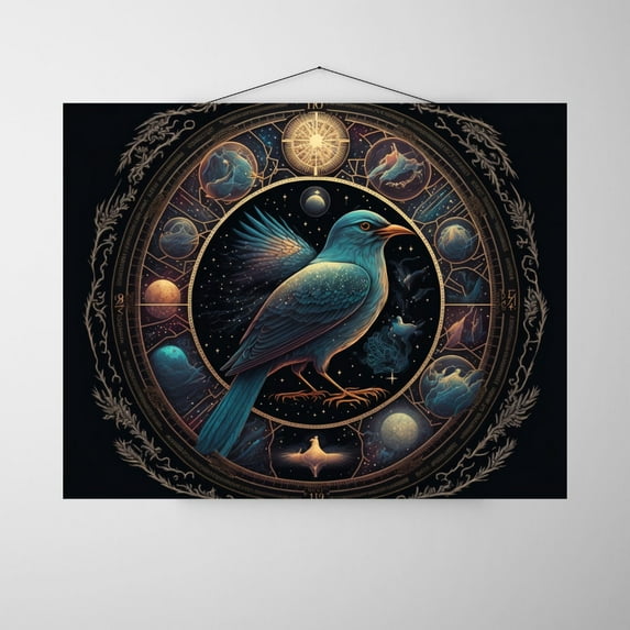 Bird of the Zodiac - Astrology Bird Canvas Wall Art