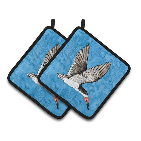 Bird on Blue Pair of Pot Holders